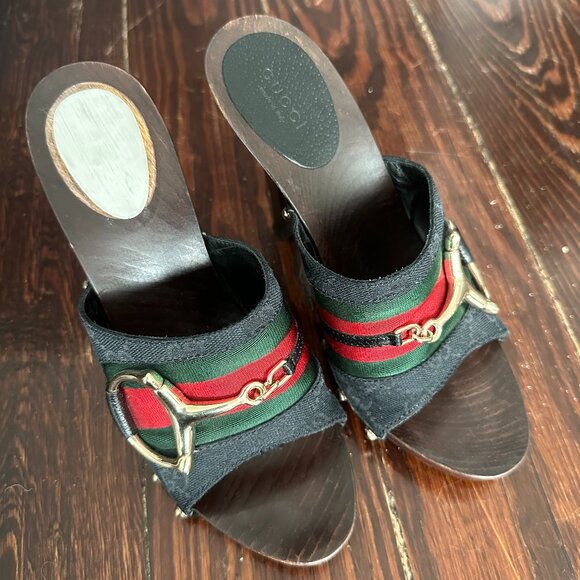 Gucci Shoes - Gucci Vintage GG Canvas Slides
